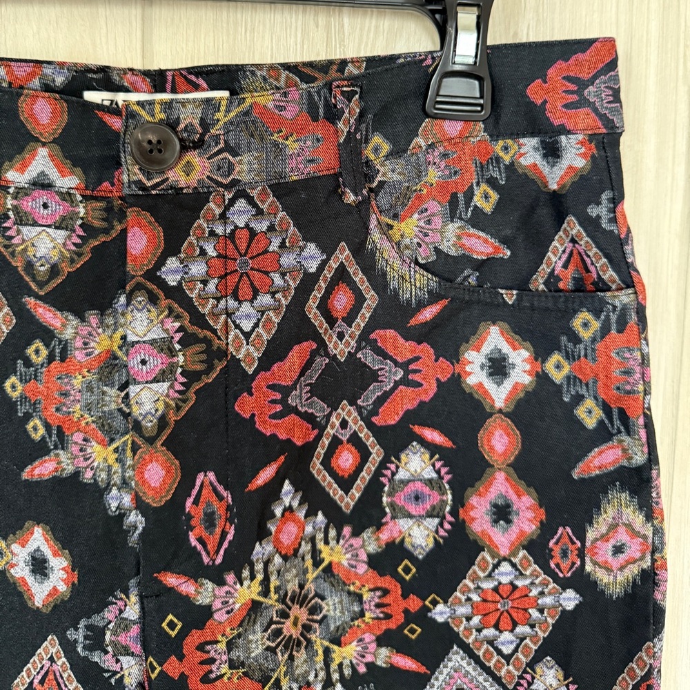 Zara Aztec Geometric Print Cropped Pant, Size Lar… - image 6